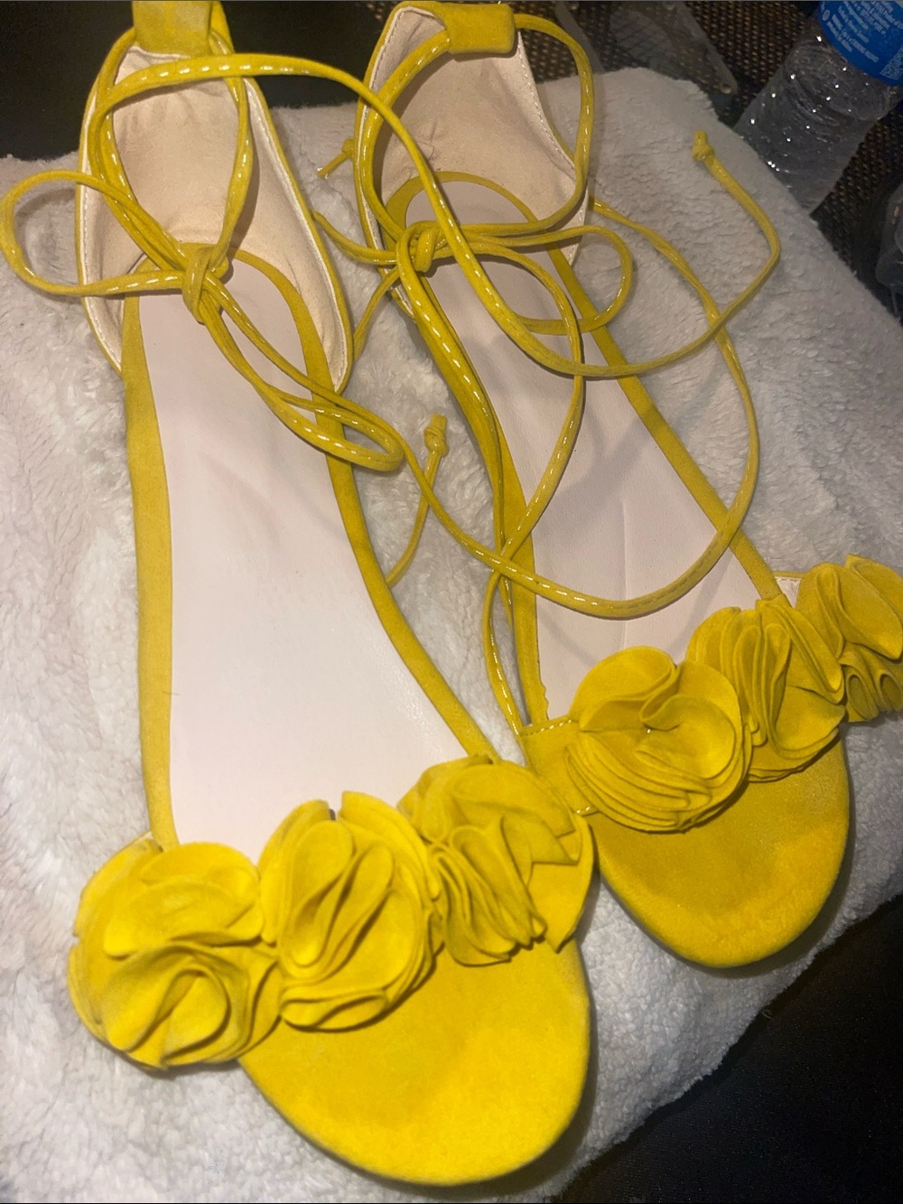 Marshalls Yellow Floral Lace-Up Sandals